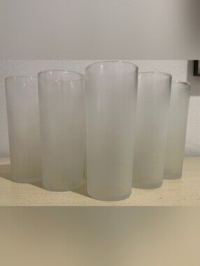 Frosted‎ Tom Collins/Highball Glassware By Libbey From 1960s  1 Set Of 6